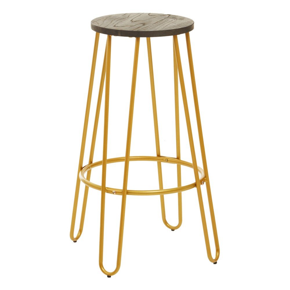 Aranyszínű-natúr színű szilfa bárszék (ülésmagasság 75 cm) District – Premier Housewares