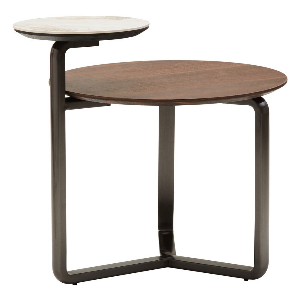 Barna eukaliptusz kerek dohányzóasztal 55x67 cm Imperia – Premier Housewares