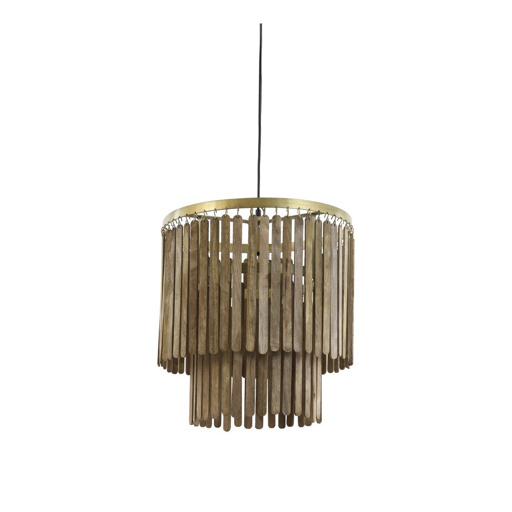 Barna függőlámpa fa búrával Gularo – Light & Living
