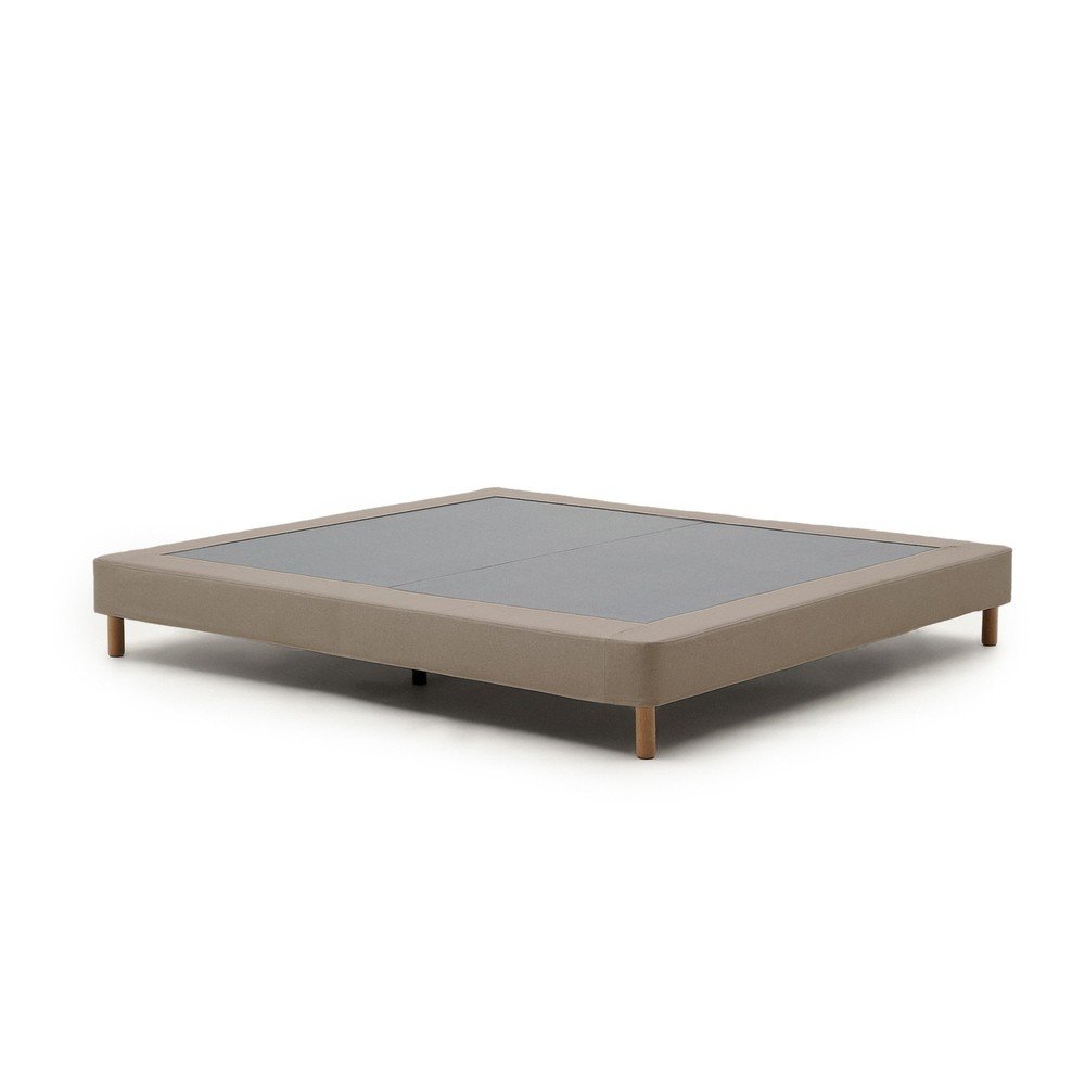Barna kárpitozott franciaágy ágytámla nélkül 160x200 cm Ofelia – Kave Home