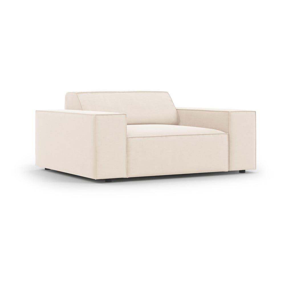 Bézs bársony fotel Jodie – Micadoni Home