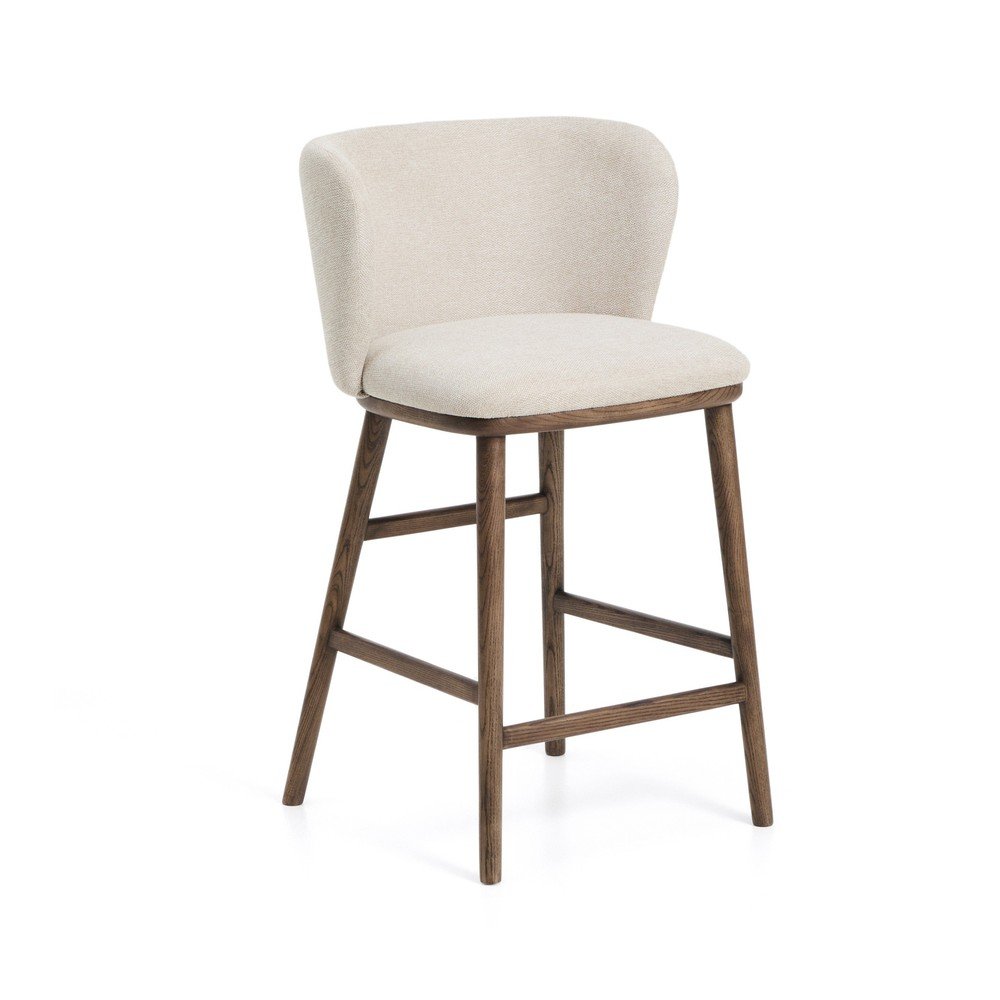 Bézs kárpitozott bárszék (ülésmagasság 65 cm) Ciselia – Kave Home