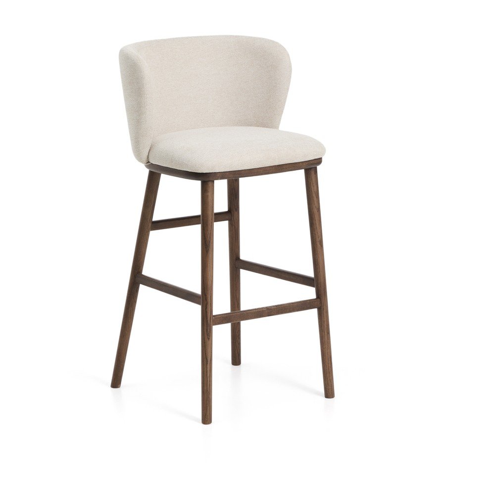 Bézs kárpitozott bárszék (ülésmagasság 75 cm) Ciselia – Kave Home