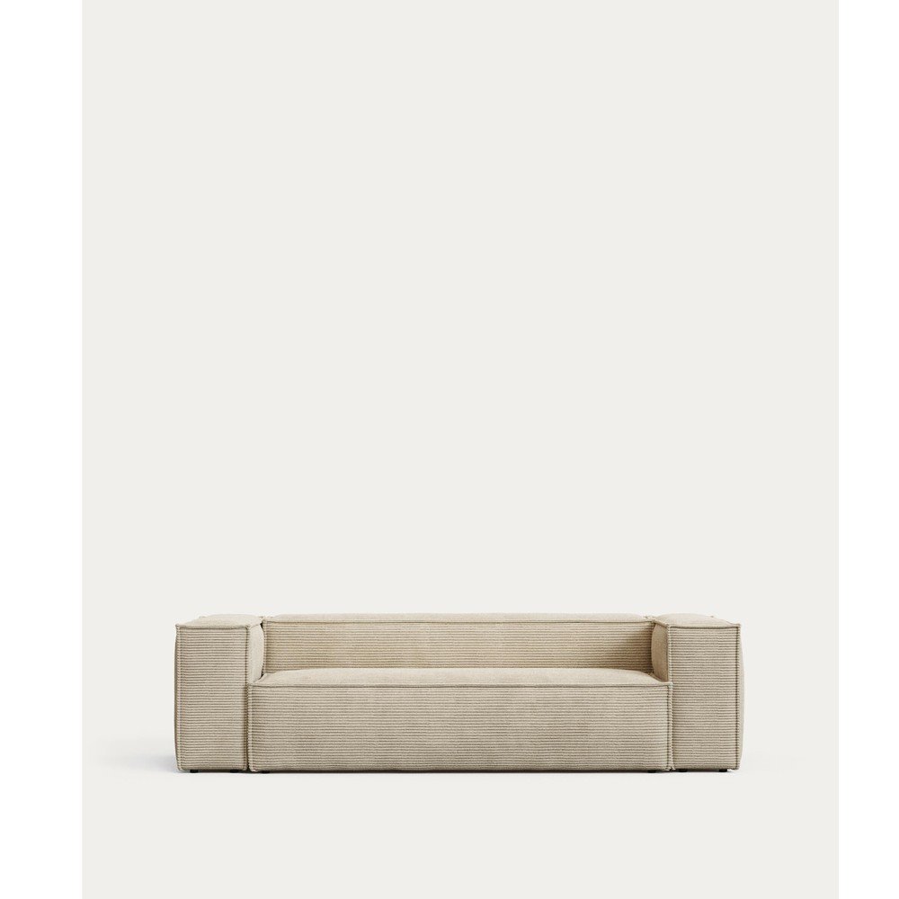 Bézs kordbársony kanapé 240 cm Blok – Kave Home