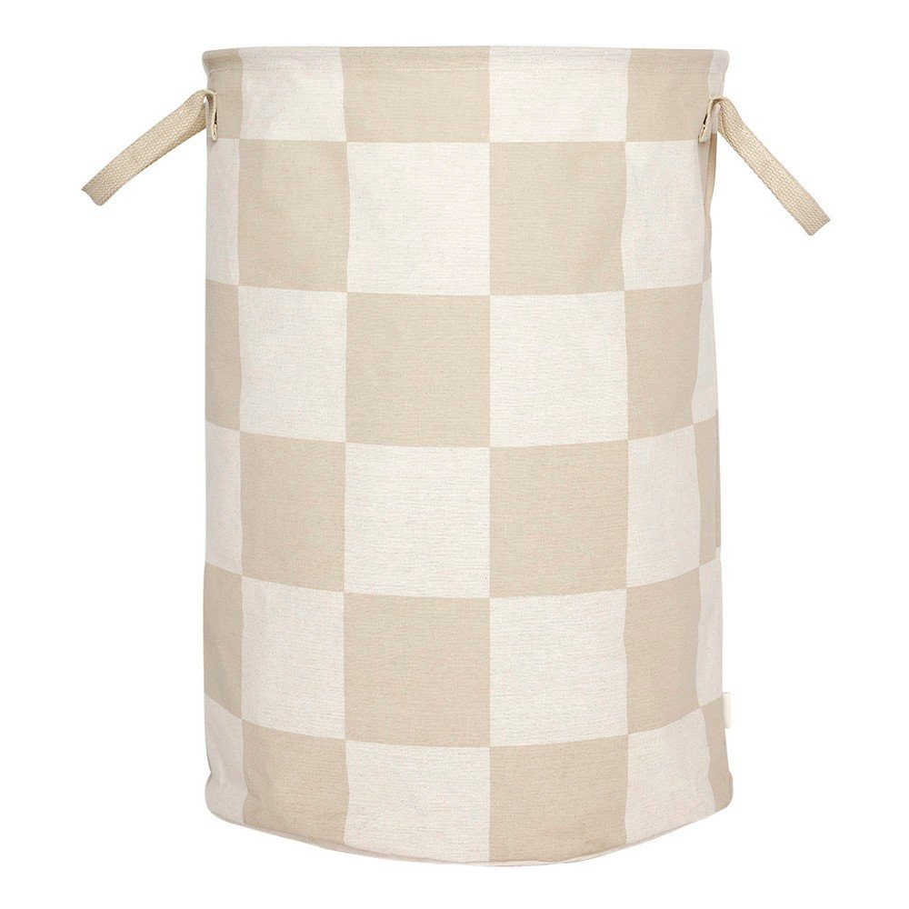 Bézs-krémszínű textil szennyeskosár Chess – OYOY Living Design