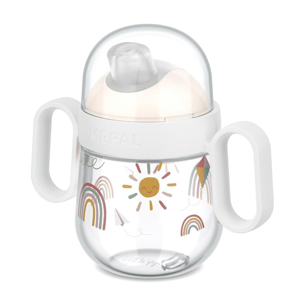 Bézs műanyag gyerek bögre 200 ml Sunshine & Rainbow – Mepal