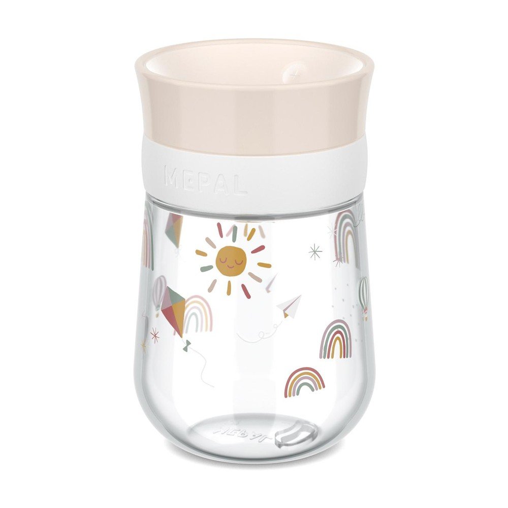 Bézs műanyag gyerek bögre 300 ml Sunshine & Rainbow – Mepal