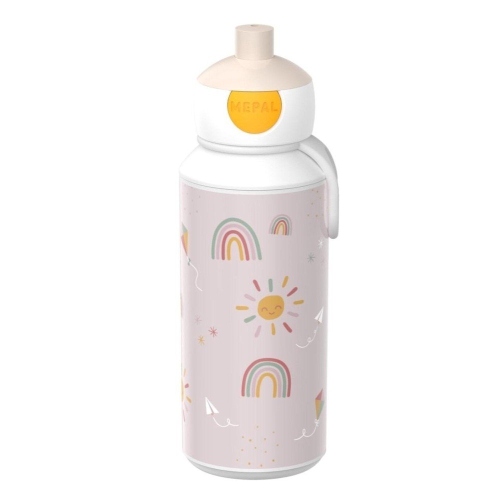 Bézs műanyag gyerek ivópalack 400 ml Sunshine & Rainbow – Mepal