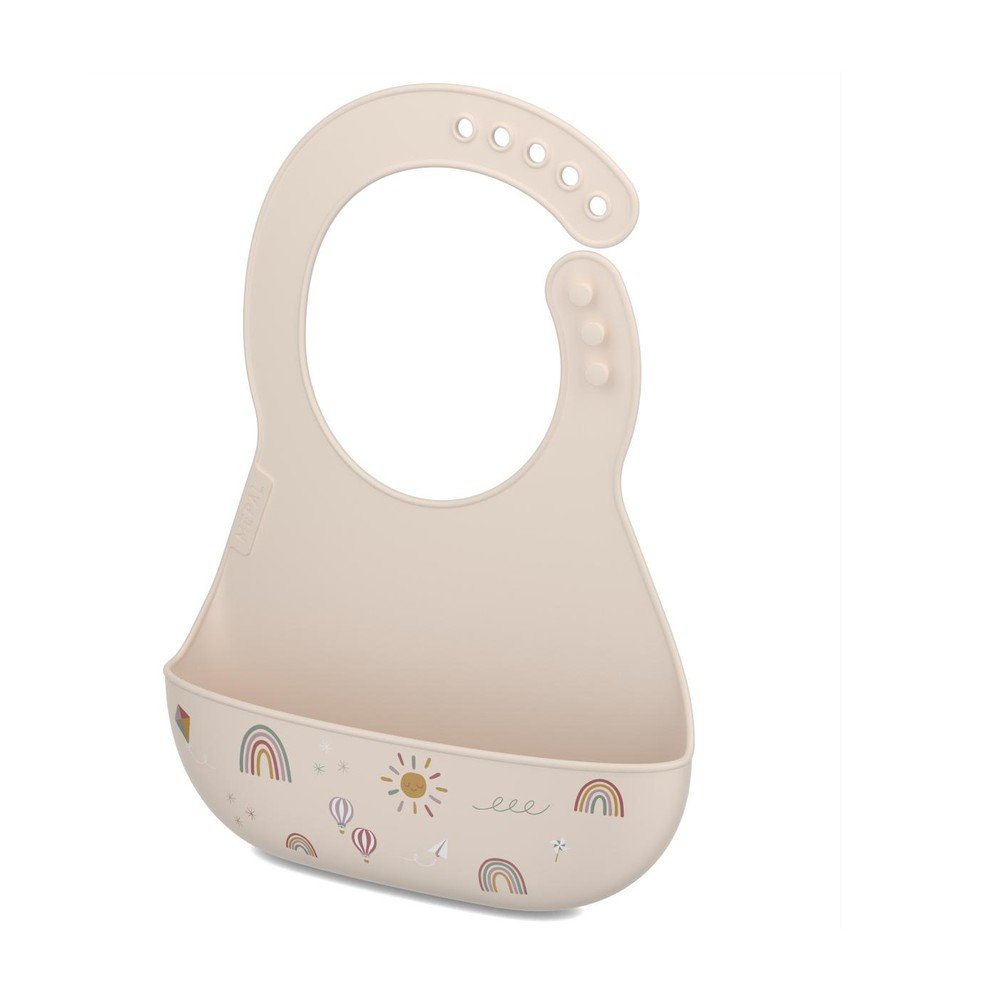 Bézs szilikon előke Sunshine & Rainbow – Mepal
