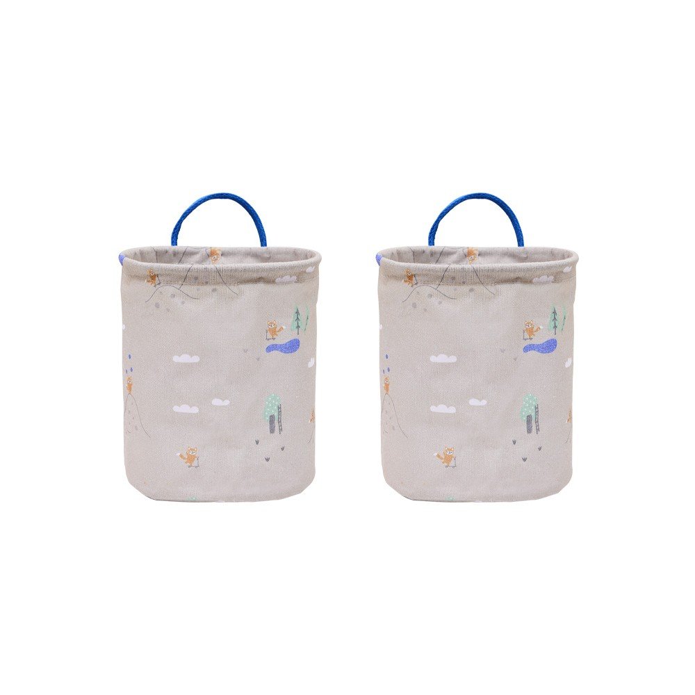 Bézs textil játéktároló kosár szett 2 db-os ø 18x22 cm Foxy – OYOY Mini