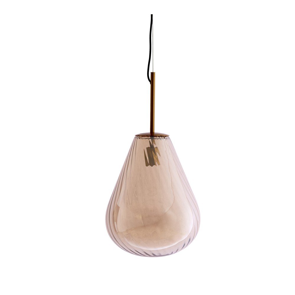 Borostyán színű függőlámpa üveg búrával Leona – Light & Living