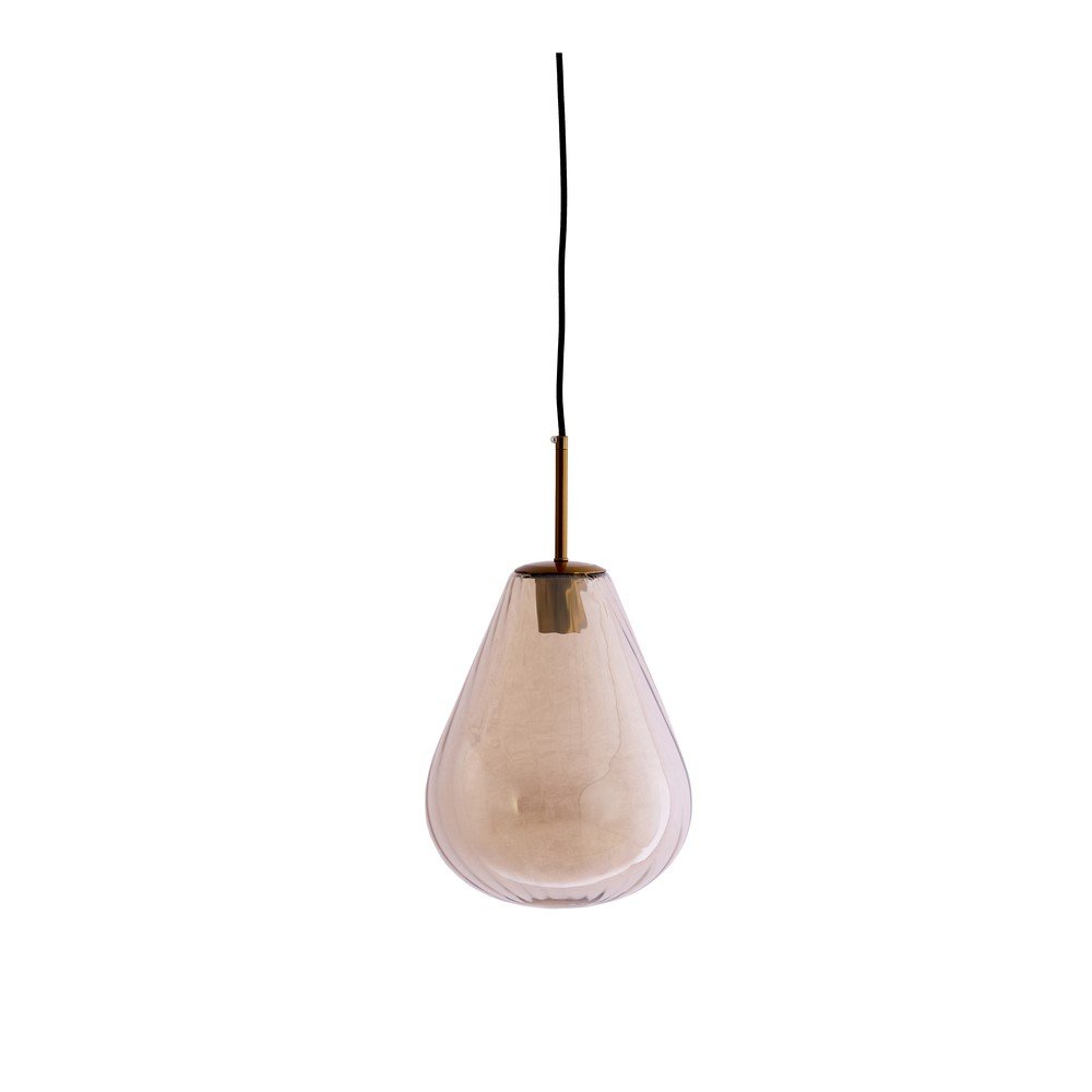 Borostyán színű függőlámpa üveg búrával Leona – Light & Living