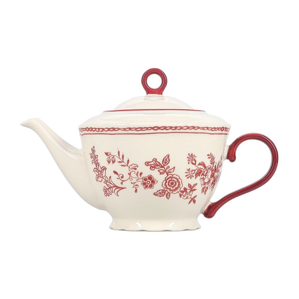 Borvörös-elefántcsont színű porcelán teáskanna 920 ml Cyril – S|P Collection