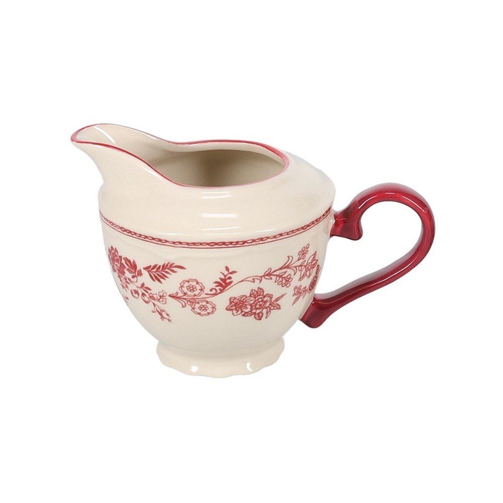 Borvörös-elefántcsont színű porcelán tejkiöntő 180 ml Cyril – S|P Collection