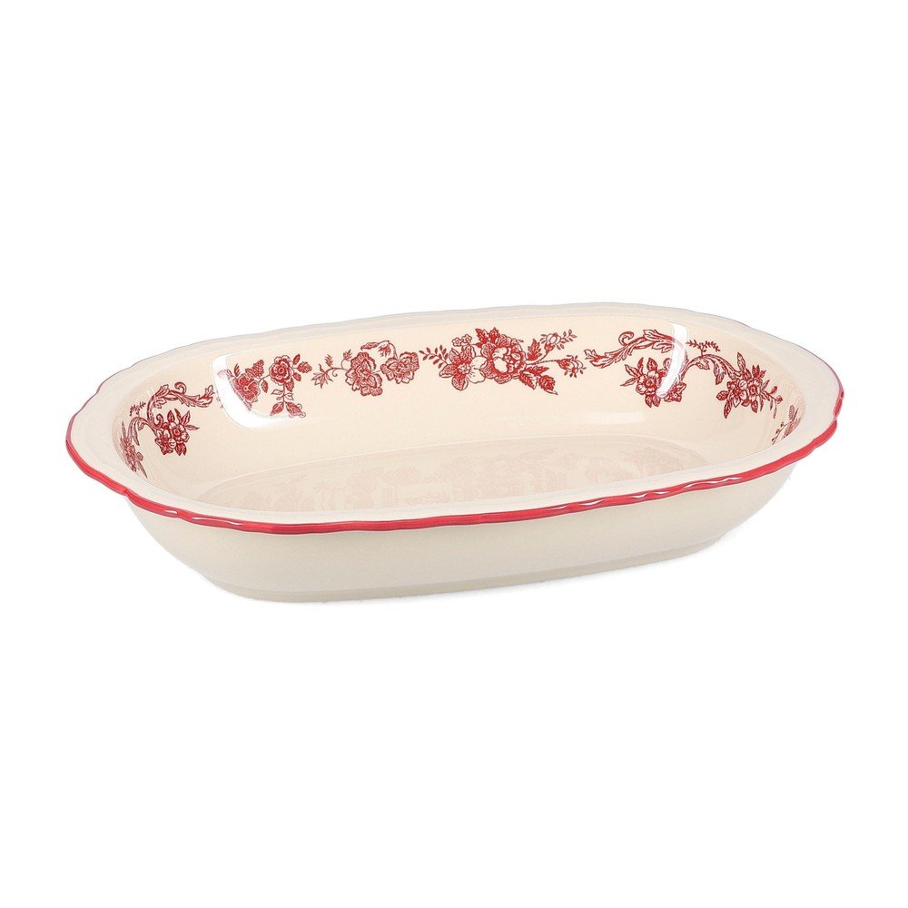 Borvörös-elefántcsont színű szervírozó porcelán tányér Cyril – S|P Collection