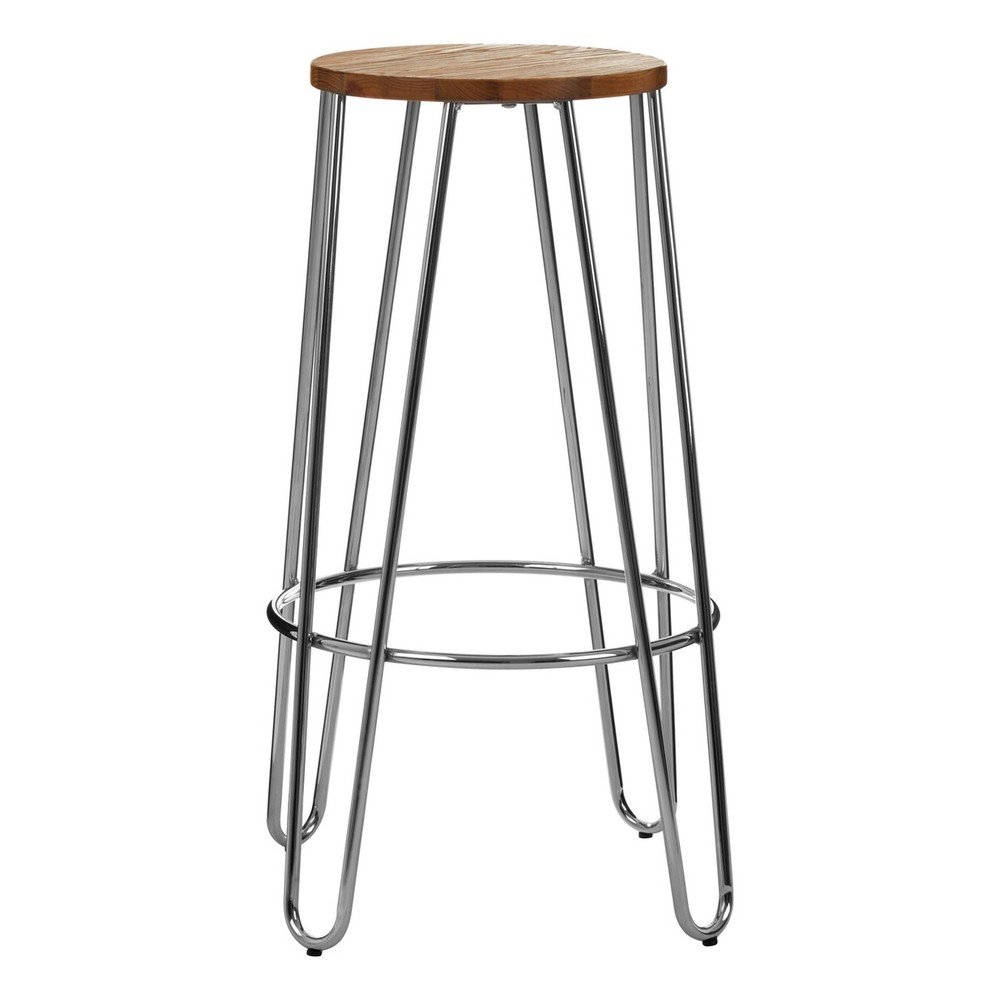Ezüstszínű-natúr színű szilfa bárszék (ülésmagasság 75 cm) District – Premier Housewares