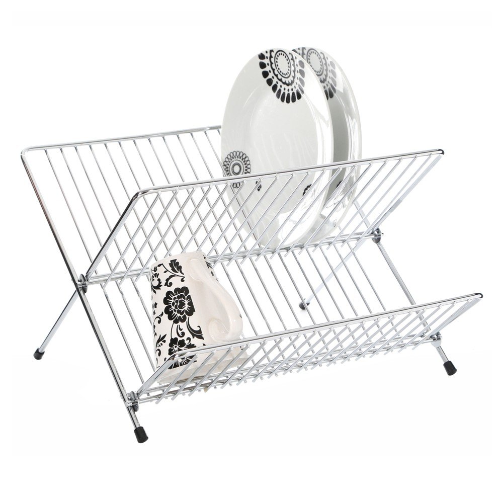 Ezüstszínű rozsdamentes acél kétszintes edényszárító 33x32 cm Laurie – Premier Housewares