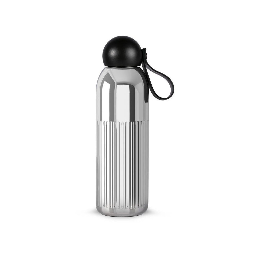 Ezüstszínű rozsdamentes acél termopalack szívószállal 500 ml Tekla – Sagaform