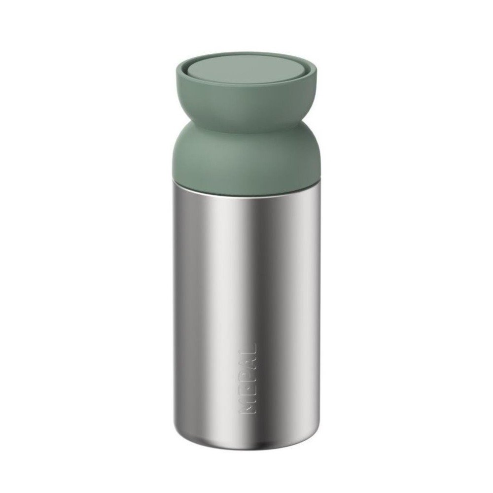 Ezüstszínű-zsályaszínű rozsdamentes acél termobögre 350 ml Ellipse – Mepal