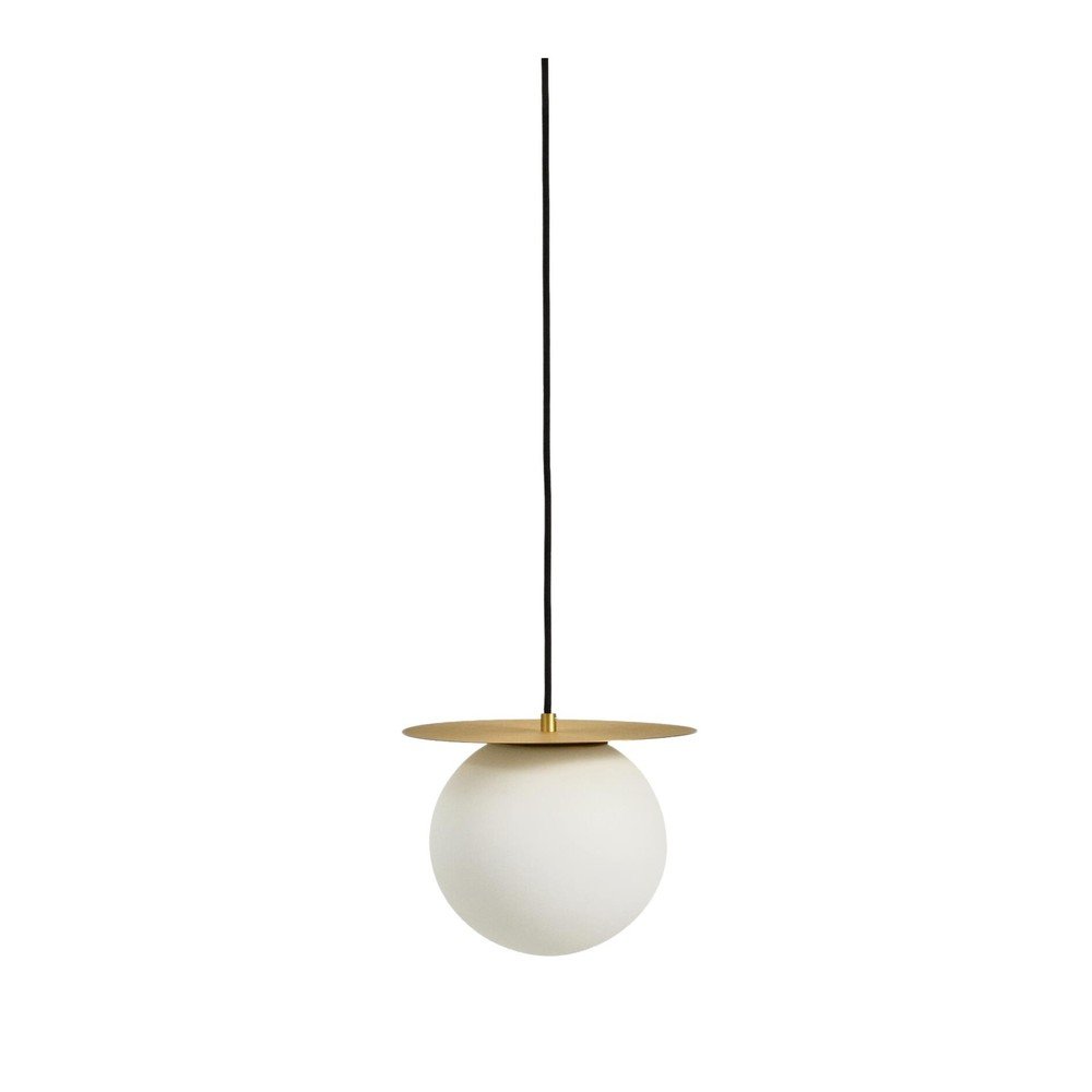 Fehér-aranyszínű fém függőlámpa üveg búrával ø 25 cm Brisia – Kave Home