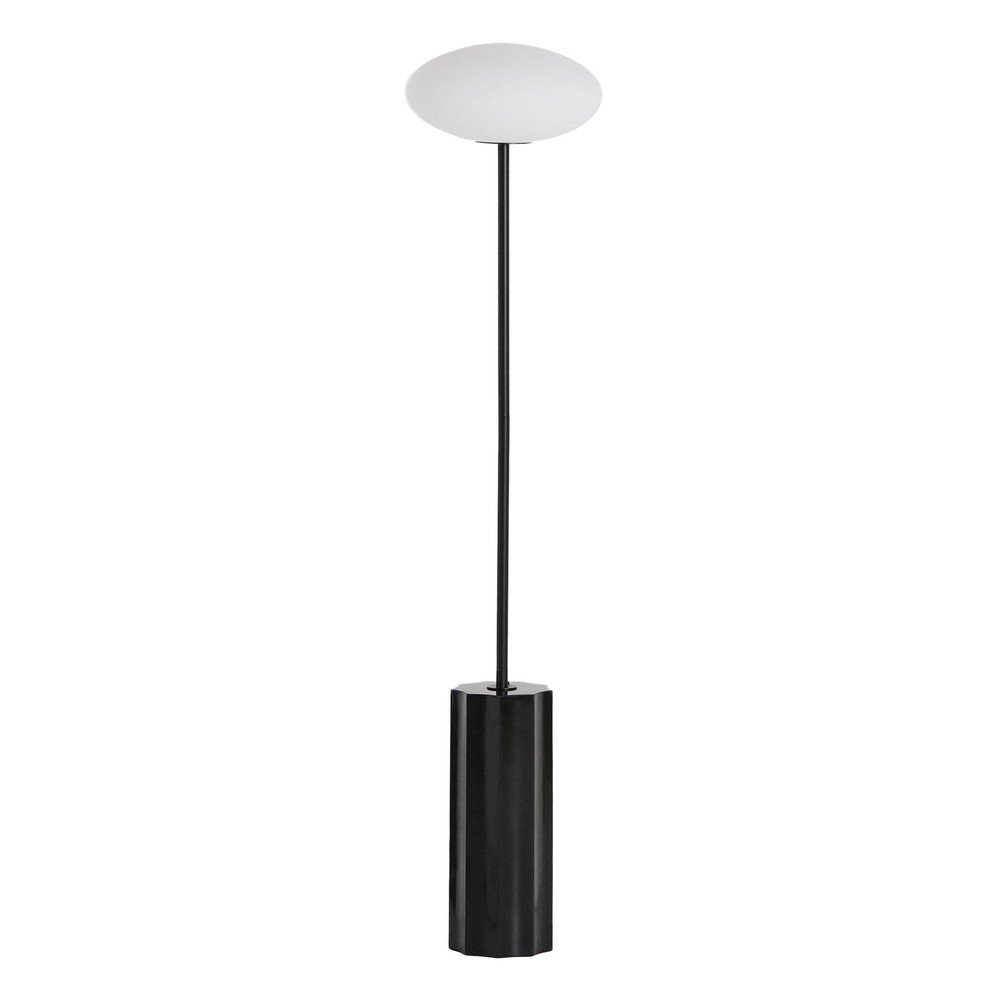 Fehér-fekete állólámpa üveg búrával (magasság 120 cm) Idela – Kave Home