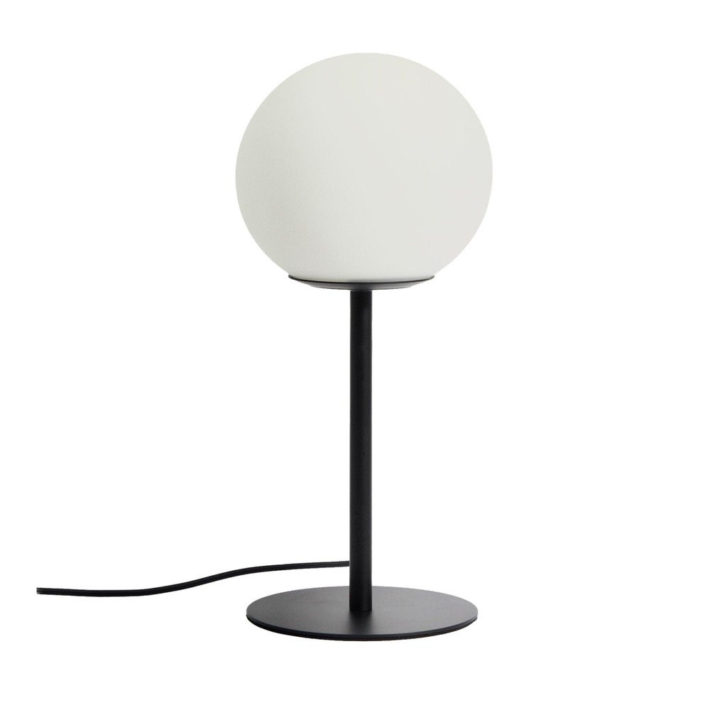 Fehér-fekete asztali lámpa üveg búrával (magasság 35 cm) Brisia – Kave Home