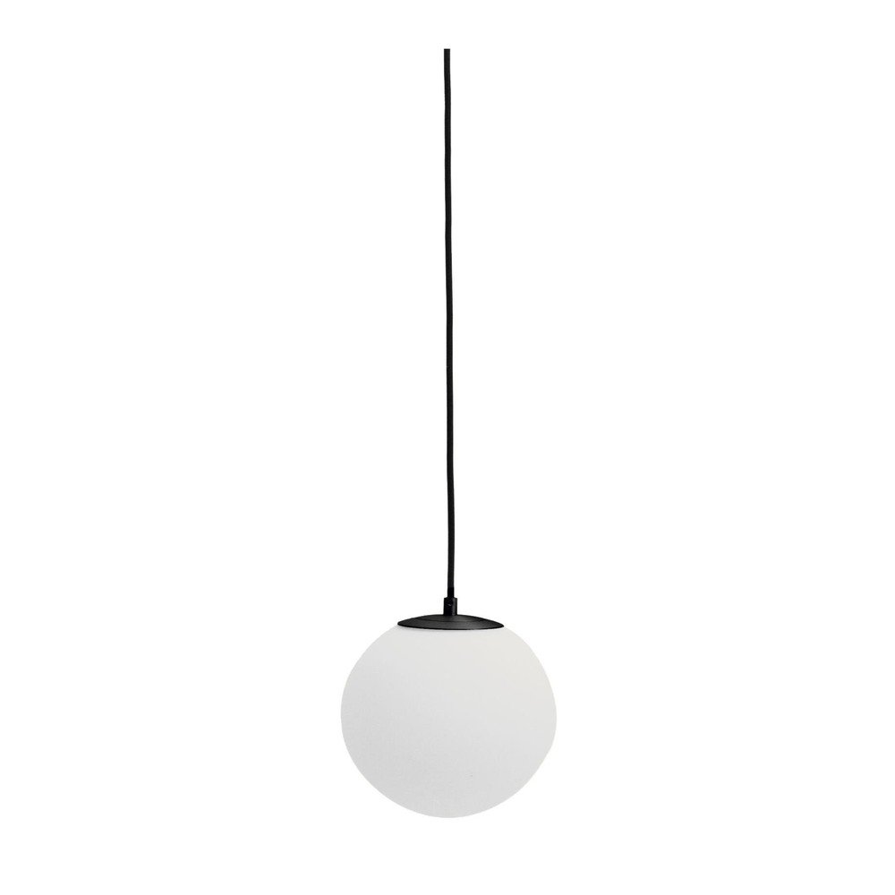 Fehér-fekete fém függőlámpa üveg búrával ø 15 cm Brisia – Kave Home