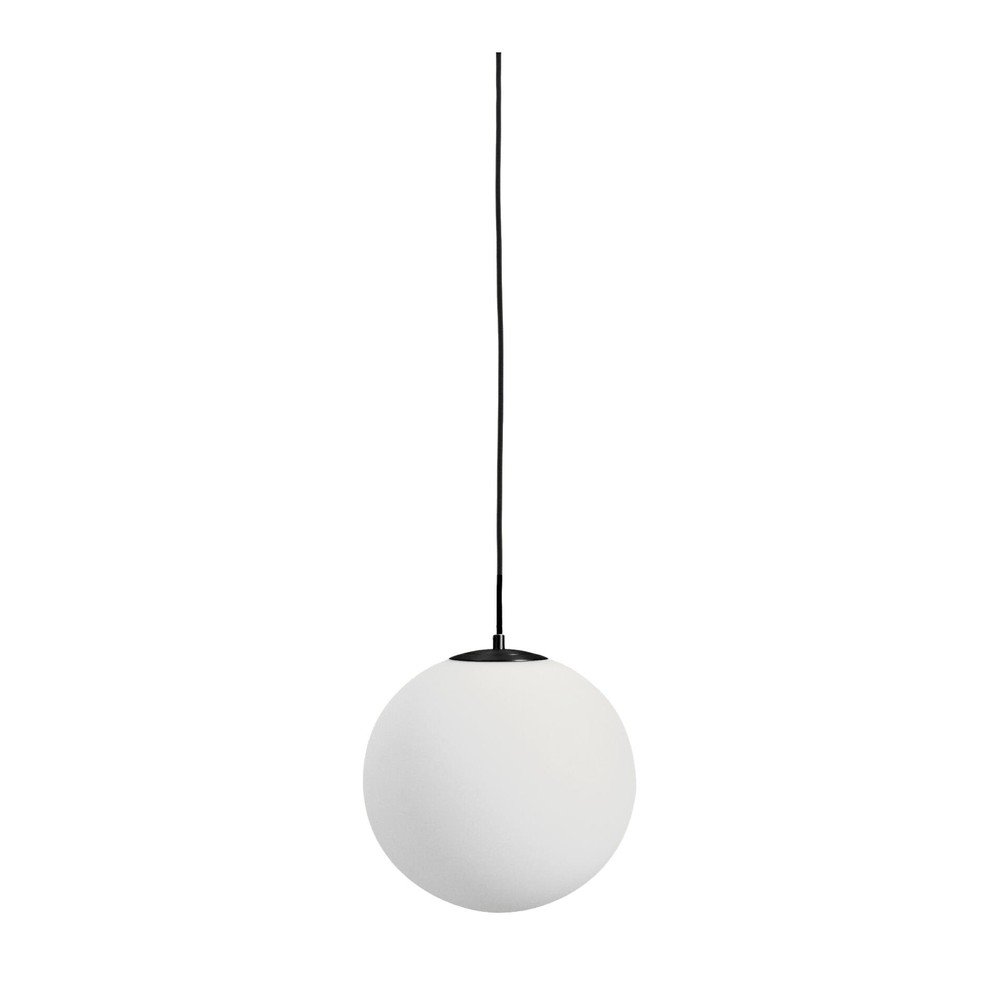Fehér-fekete fém függőlámpa üveg búrával ø 30 cm Brisia – Kave Home