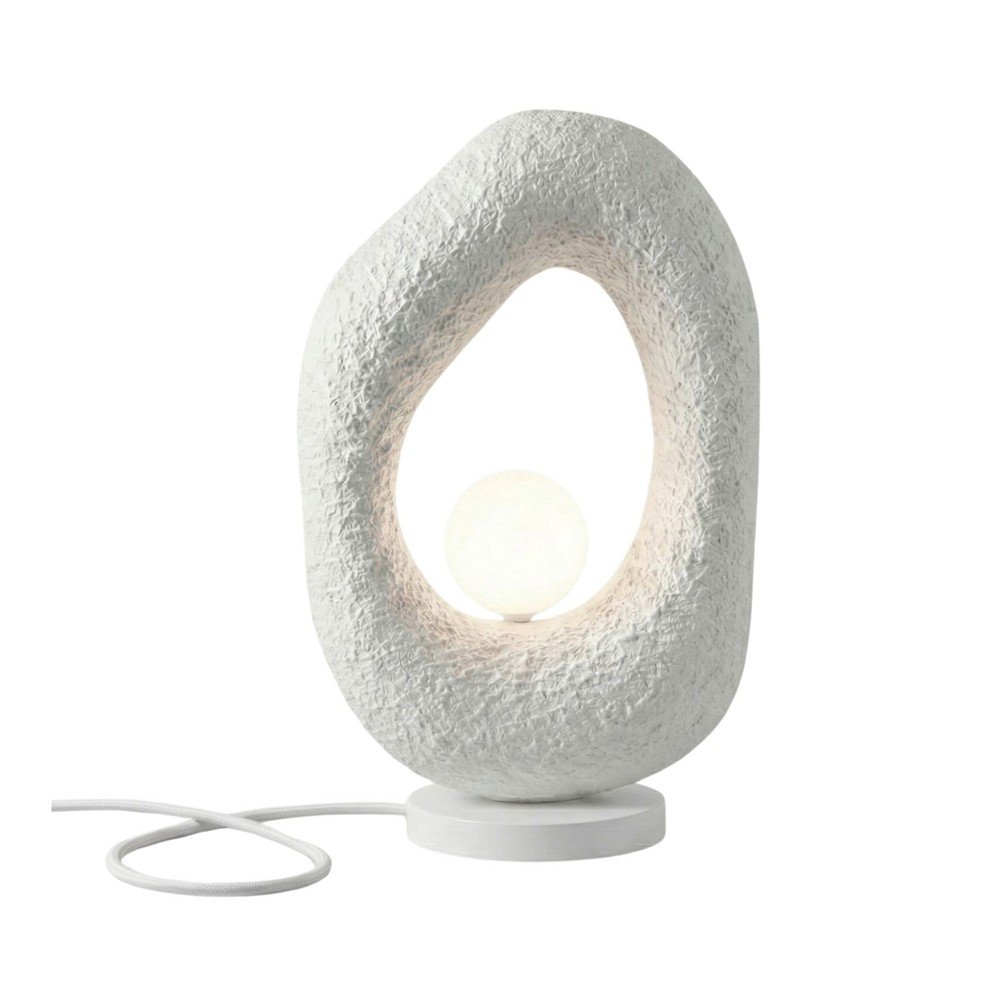 Fehér fém asztali lámpa (magasság 50 cm) Lore – Opviq lights
