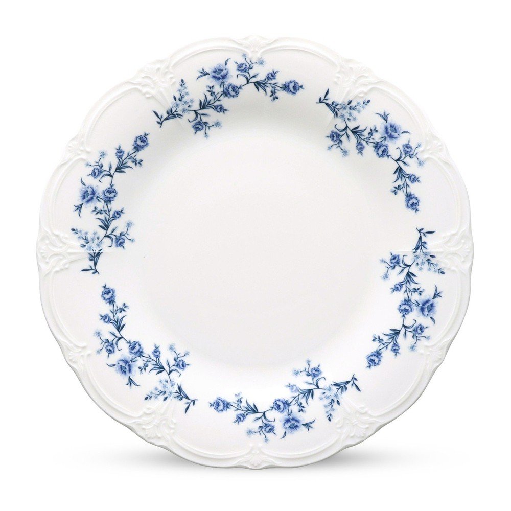 Fehér-kék porcelán tányér ø 21 cm Retro – BonBistro