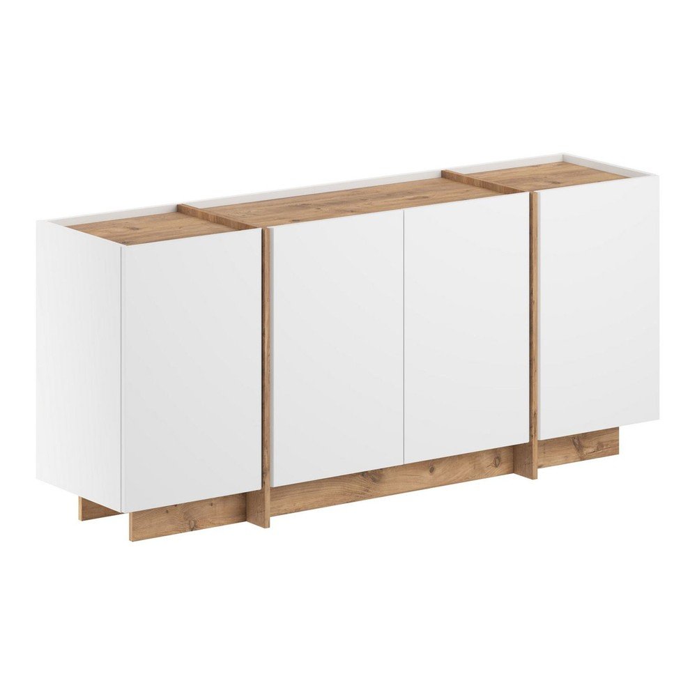 Fehér komód kábellyukkal borovi fenyő dekorral 180x80x45 cm Dorma – Kalune Design