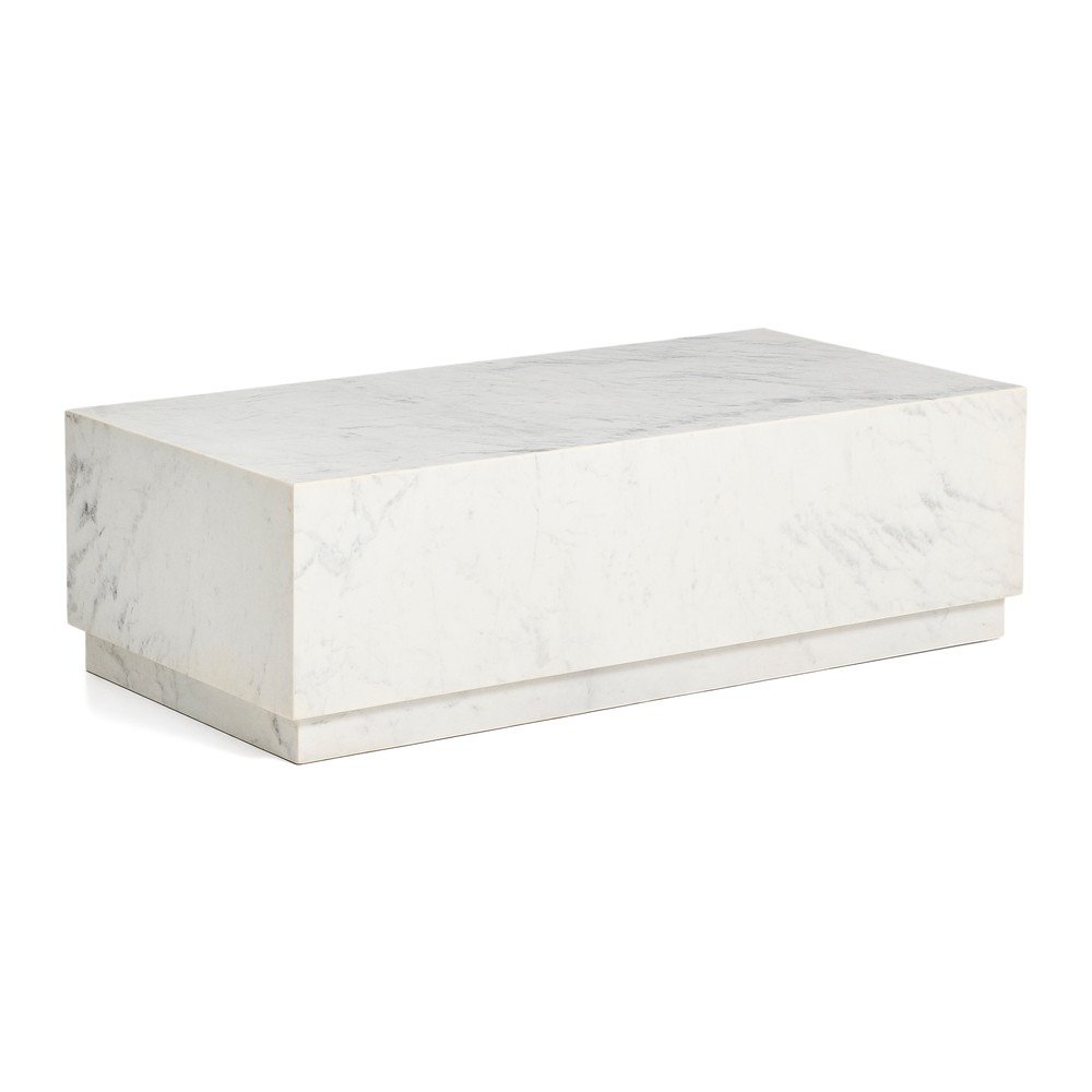 Fehér márvány dohányzóasztal 50x100 cm Sorein – Kave Home