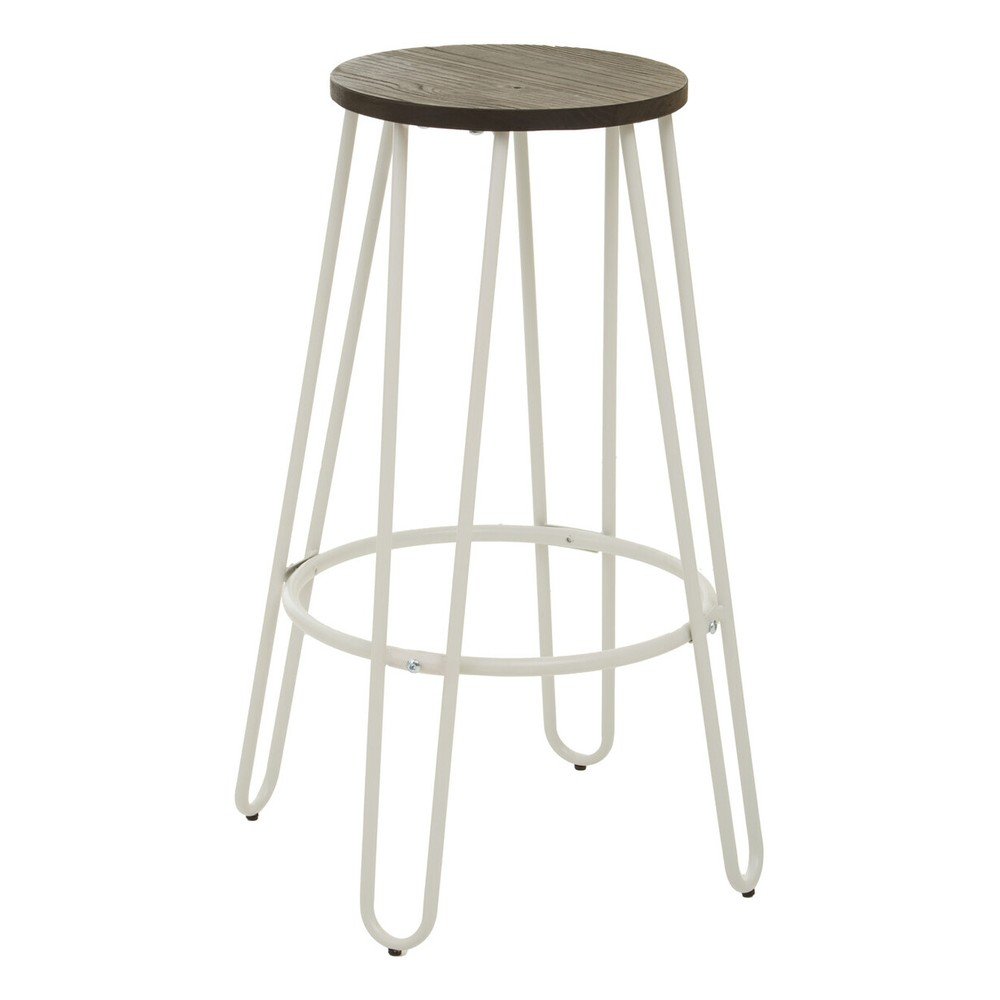 Fehér-natúr színű szilfa bárszék (ülésmagasság 75 cm) District – Premier Housewares