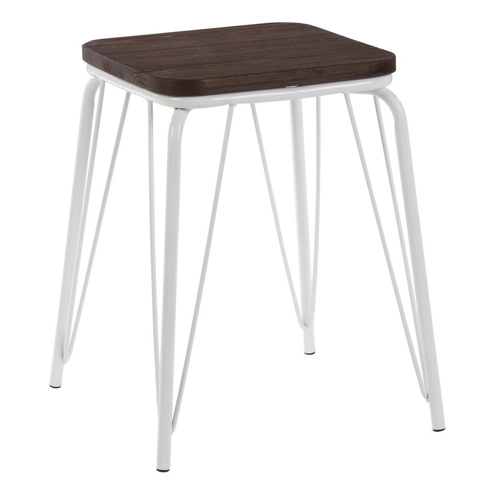 Fehér-sötét natúr színű szilfa ülőke District – Premier Housewares