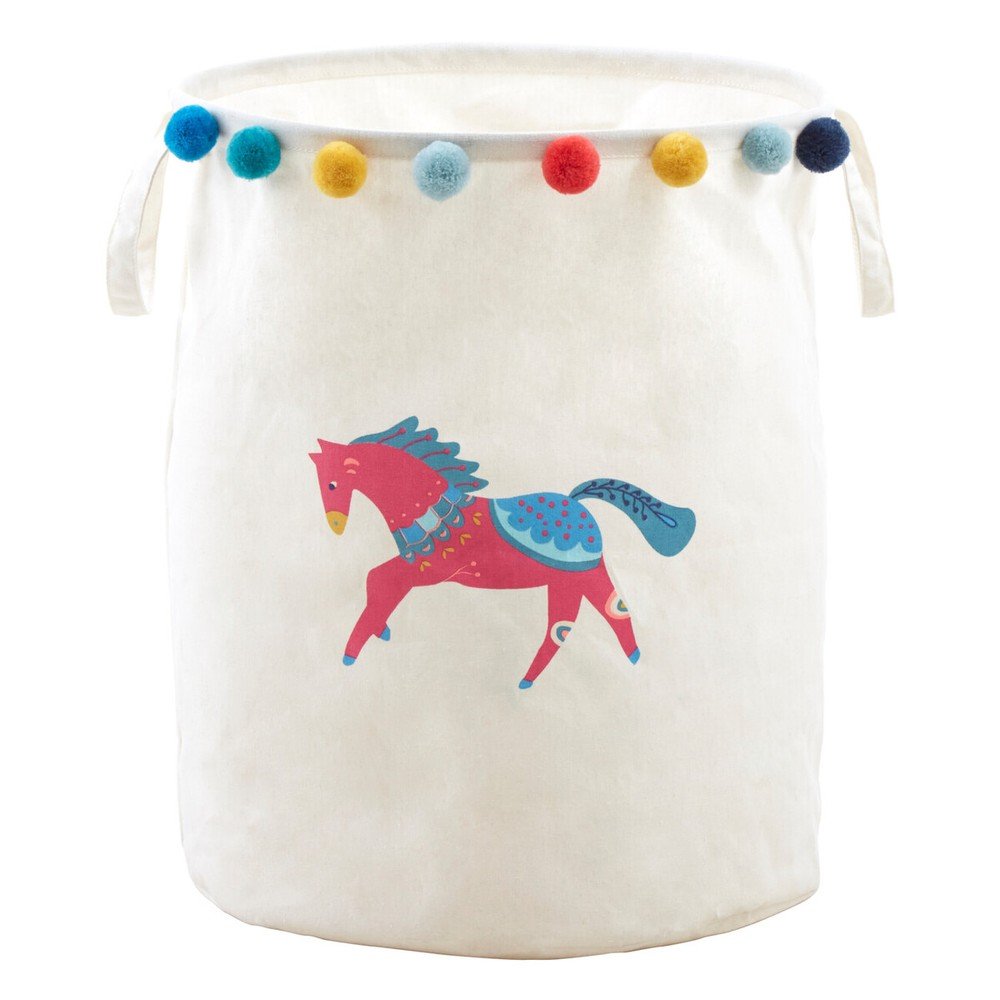 Fehér textil játéktároló kosár ø 38x48 cm Mimo Eclectic Horse – Premier Housewares