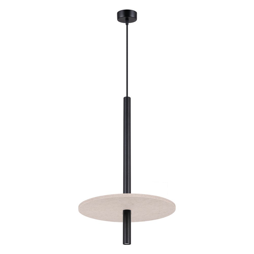 Fekete-bézs fém függőlámpa ø 30 cm Rilu – Sollux