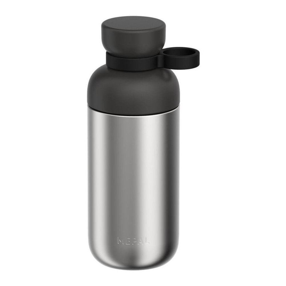 Fekete-ezüstszínű rozsdamentes acél ivópalack 500 ml Vita – Mepal
