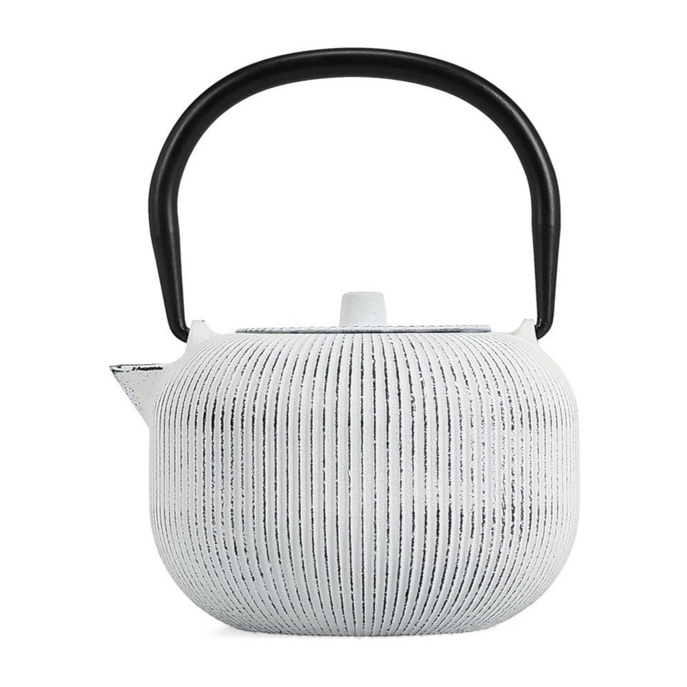 Fekete-fehér öntöttvas teáskanna szűrővel 350 ml Sencha – S|P Collection