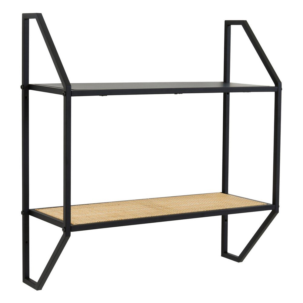 Fekete-natúr színű többszintes fém fali polc 61 cm Depok – Premier Housewares