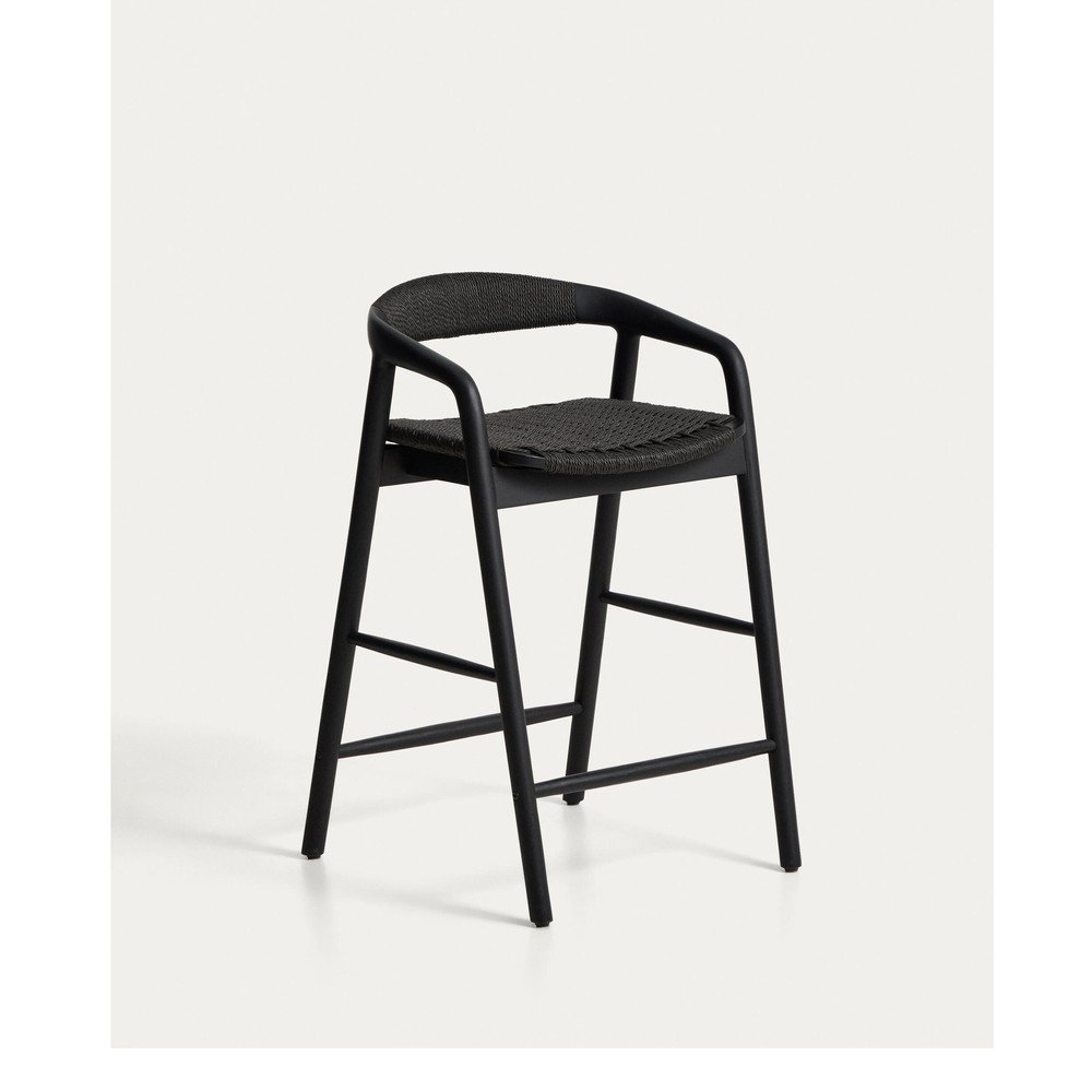 Fekete tölgyfa karfás bárszék (ülésmagasság 65 cm) Derile – Kave Home