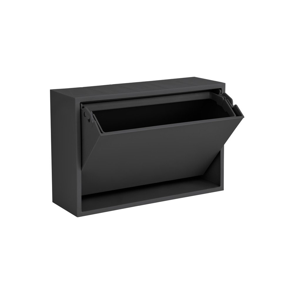 Fekete újrahasznosított műanyag fali szemetes Mini Box – ReCollector