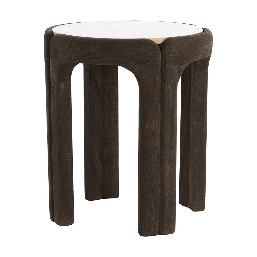 Kerek tárolóasztal kő asztallappal ø 45 cm Ali – Light & Living