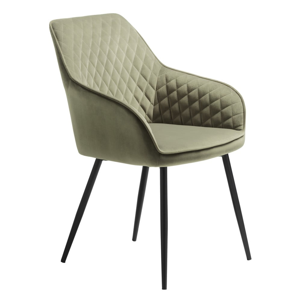 Khaki kárpitozott karfás étkezőfotel Milton – Unique Furniture
