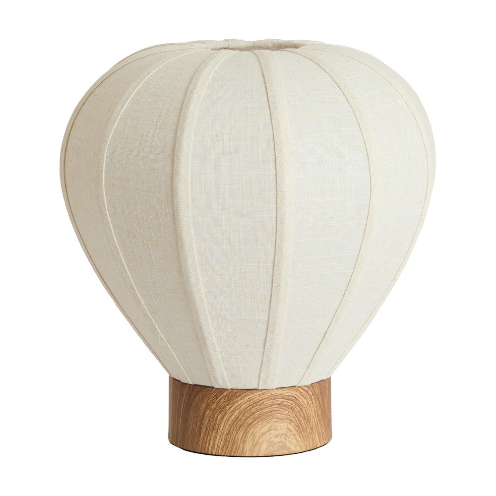 Krémszínű fém asztali lámpa textil búrával (magasság 36 cm) Kyzo – Light & Living
