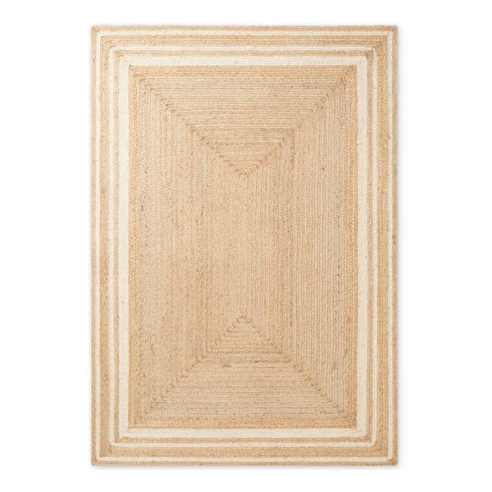 Krémszínű-natúr színű kétoldalas-kézi szövésű juta szőnyeg 80x150 cm Looma – Hanse Home