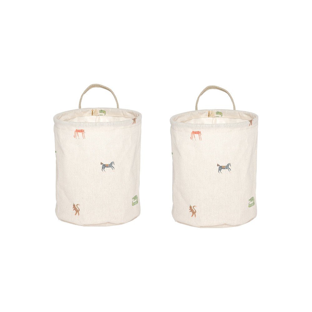 Krémszínű textil játéktároló kosár szett 2 db-os ø 18x22 cm Moira – OYOY Mini