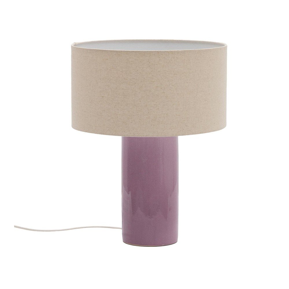 Lila-bézs asztali lámpa textil búrával (magasság 52 cm) Toneric – Kave Home