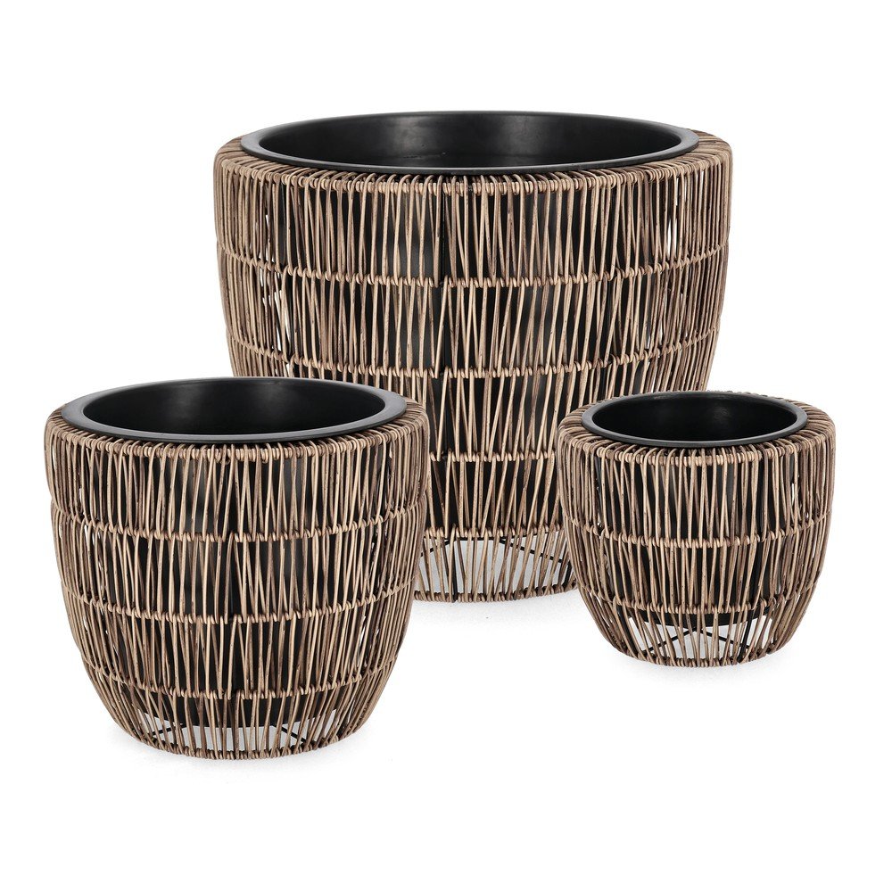 Műanyag-műrattan virágcserép készlet 3 db-os ø 44 cm Ayun – Bizzotto