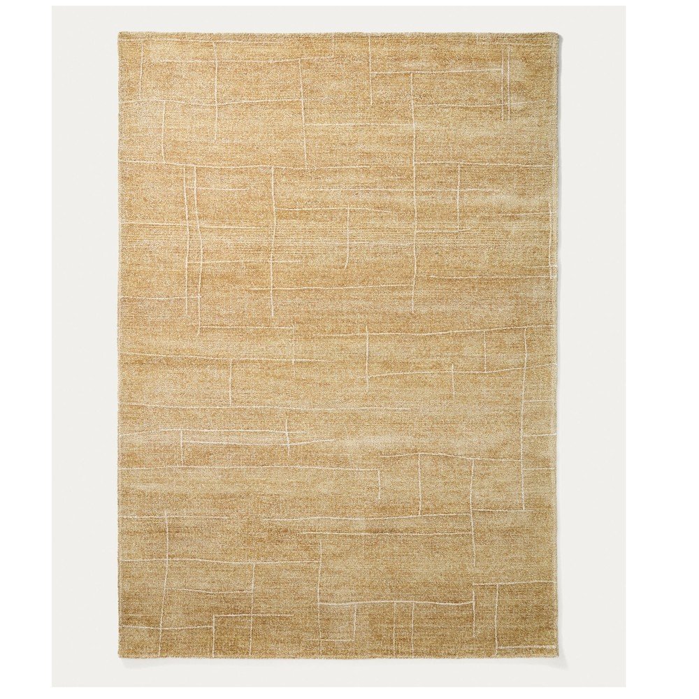 Mustársárga kézi szövésű szőnyeg 200x300 cm Eloda – Kave Home