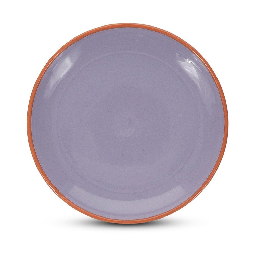 Narancssárga-lila desszertes kőedény tányér ø 18 cm Duo – ONA